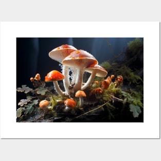Mushroom Forest Nature Serene Tranquil Posters and Art